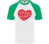 Tutto Ciò Di Cui Hai Bisogno È Amore Cuore Pace Maglietta Baseball Uomo S/S