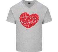 Tutto Ciò Di Cui Hai Bisogno È Amore Cuore Pace Maglietta Cotone A V Per Uomo