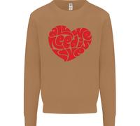 Tutto Ciò Di Cui Hai Bisogno È Amore Cuore Pace Uomo Felpa