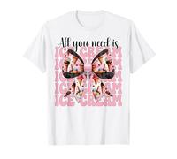Tutto ciò di Cui Hai Bisogno è Ice Cream Cone Girl Mom Pink Coquette Fiocco Maglietta