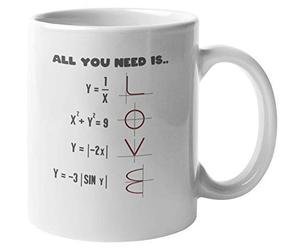 Tutto ciò di cui hai bisogno è l'amore. Tazza regalo di tè e caffè per matematica per mago della matematica, genio, secchione, nerd, matematico, analista, studenti, professori, istruttori, insegnanti,