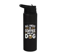 Tutto ciò di cui ho bisogno è caffè e il mio cane Stainless Steel Insulated Water Bottle