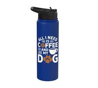 Tutto ciò di cui ho bisogno è caffè e il mio cane Stainless Steel Insulated Water Bottle