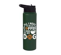 Tutto ciò di cui ho bisogno è caffè e il mio cane Stainless Steel Insulated Water Bottle