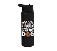 Tutto ciò di cui ho bisogno è caffè e il mio cane Stainless Steel Insulated Water Bottle