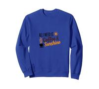 Tutto ciò di Cui Ho Bisogno è Coffee & Sunshine Morning Lover Felpa, Unisex per Adulti, Blu Reale, L