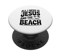 Tutto ciò di cui ho bisogno è Gesù e la spiaggia PopSockets PopGrip Adesivo