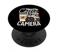 Tutto ciò di cui ho bisogno è il caffè e la mia macchina fotografica Fotografia Amanti PopSockets PopGrip Adesivo