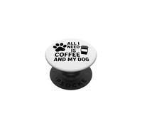 Tutto ciò di cui ho bisogno è il caffè e l'impronta della zampa del mio cane PopSockets PopGrip Adesivo