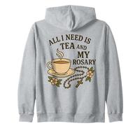 Tutto ciò di Cui Ho Bisogno è Il tè e Il Mio Rosario - Felpa con Cappuccio