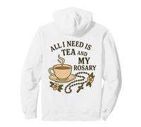 Tutto ciò di Cui Ho Bisogno è Il tè e Il Mio Rosario - Felpa con Cappuccio
