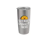 TUTTO CIÒ DI CUI HO BISOGNO È JESUS & TACOS - Divertente meme cristiano Bicchiere termico in acciaio inox doppia parete
