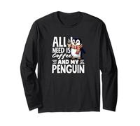 Tutto ciò di Cui Ho Bisogno è Un caffè e Il Mio Simpatico caffè Penguin Penguin Maglia a Manica