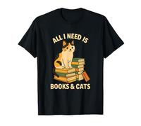Tutto ciò di cui ho bisogno sono libri e gatti, simpatico amante dei gatti che leggono Maglietta