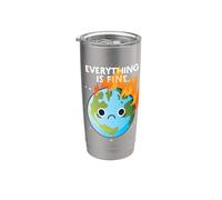 TUTTO È BENE Sad Earth Day Meme Planet on Fire Bicchiere termico in acciaio inox doppia parete