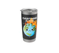 TUTTO È BENE Sad Earth Day Meme Planet on Fire Bicchiere termico in acciaio inox doppia parete