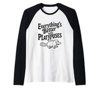 Tutto è Meglio con Gli ornitorinchi Amante degli Animali Maglia con Maniche Raglan