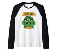 Tutto è Troppo Complicato Coccodrillo nervoso Meme Maglia con Maniche Raglan