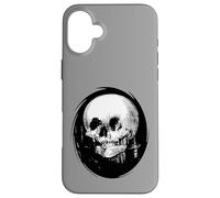 Tutto è vanità: il riflesso del cranio nello specchio è ritagliato Custodia per iPhone 16 Plus