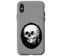 Tutto è vanità: il riflesso del cranio nello specchio è ritagliato Custodia per iPhone X/XS