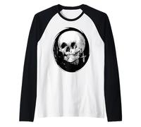 Tutto è vanità: il riflesso del cranio nello specchio è ritagliato Maglia con Maniche Raglan
