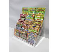 Tutto_espositori Contenitore per schede Gratta e Vinci da banco 24 Tasche (8+8+8) (Trasparente)