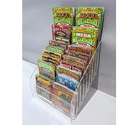 Tutto_espositori contenitore porta Gratta e Vinci da banco 16 tasche (8+8) (Trasparente)