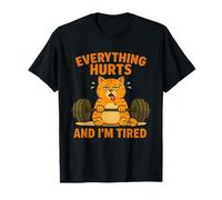 Tutto Fa Male e Sono Stanco Cat Lifting Funny Gym Maglietta