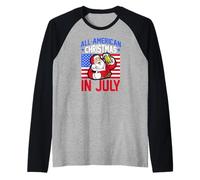 Tutto Il Natale Americano a luglio Birra Bere Babbo Natale Maglia con Maniche Raglan