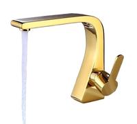 Tutto il Rame A Tenuta Antiruggine Acqua Dolce Creativo Maniglia Singola Saracinesca Calda e Fredda Foro Spazzolato Cromato (Color : Gold(Chrome Silver)