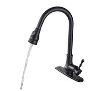 Tutto il rubinetto da cucina in rame con sfera estrae la testina di spruzzo miscelatore rotativo for acqua calda a 360 gradi, lavello maniglia singola nera