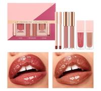 Tutto In Kit Per Le Labbra, Set Da 6 Pezzi, 5,3 Ml/1,2 G/3,3 Ml, Set Di Idratante, Di Abbigliamento Quotidiano, Usura Duratura, Per Ragazze Da Donna Viaggio Giornaliero Vacanza Pe