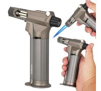 Tutto in metallo, bruciatore professionale da cucina con blocco di sicurezza, fiamma multiuso ricaricabile regolabile, per barbecue all'aperto, cottura