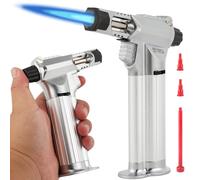 Tutto in metallo, bruciatore professionale da cucina con blocco di sicurezza, fiamma multiuso ricaricabile regolabile, per barbecue all'aperto, cottura