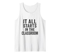 Tutto inizia in classe. stile vintage invecchiato Canotta