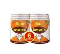 Tutto Nuova Bobina Dappertutto 400 Strappi 2 Veli, 6 Pezzi, Carta Multiuso Super Assorbente, 100% Made in Italy