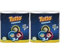 Tutto Pannocarta 3 in 1, 2 Rotoli di Carta Multiuso, 1 Velo, 48* strappi, Extra Assorbente, Lavabile e Riutilizzabile più di 20 Volte, 100% Made in Italy (Confezione da 2)