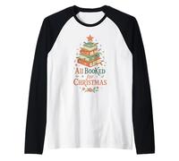 Tutto prenotato per Natale Book Tree Reading Bookworm Maglia con Maniche Raglan
