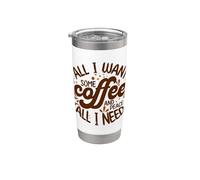 Tutto quello che voglio o di cui ho bisogno è caffè e pace Bicchiere termico in acciaio inox doppia parete