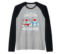 Tutto Quello Che Voglio per Natale è 100 Giochi Video Gams Gamer Divertente Maglia con Maniche Raglan