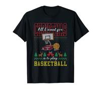 Tutto quello che voglio per Natale è giocare a basket brutto maglione Maglietta