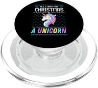 Tutto quello che voglio per Natale è un brutto maglione a forma di unicorno natalizio PopSockets PopGrip per MagSafe