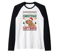 Tutto Quello Che Voglio per Natale è Un Brutto Maglione Capybara Maglia con Maniche Raglan
