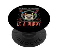 Tutto quello che voglio per Natale è un cucciolo di cane simpatico e divertente PopSockets PopGrip Adesivo
