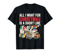 Tutto Quello Che Voglio per Natale è Un Design da cassiere a Linea Corta Maglietta con Stampa Grafica Economica