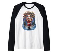 Tutto Quello Che Voglio per Natale è Un Grosso pescato a Babbo Natale Che Pesca Maglia con Maniche Raglan