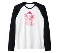 Tutto Quello Che Voglio per Natale È Un Meme Axolotl Santa Hat Maglia con Maniche Raglan