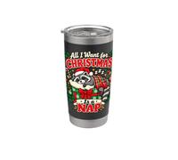 Tutto quello che voglio per Natale è una divertente vacanza con i procioni Bicchiere termico in acciaio inox doppia parete