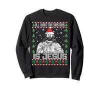 Tutto Quello Che Voglio per Natale Sono Jesus Santa Funny Ugly Sweaters Felpa