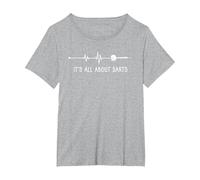 Tutto su Freccette Heartbeat Dart Player Freccia Dartboard Mira Maglietta, Donna Plus-Size, Grigio Melange, 3X